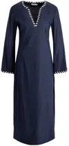Simkhai Women's Navy Blue Long Sleeve Dalta Midi Dress In Blue