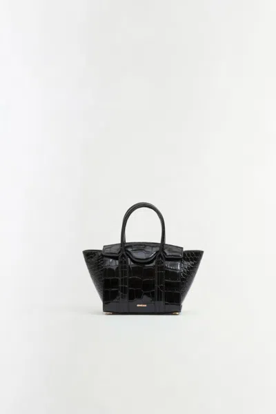 Simkhai Women's Nicola Croc-embossed Leather Mini Tote In Black