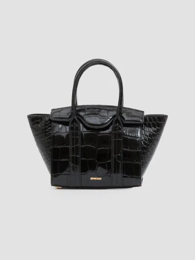 Simkhai Women's Nicola Mini Croc-embossed Leather Tote Bag In Black