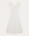 Simkhai Women's Nina Pleated Faille Midi Dress In Gray