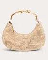 Simkhai Nixi Twist Handle Raffia Hobo Bag Natural