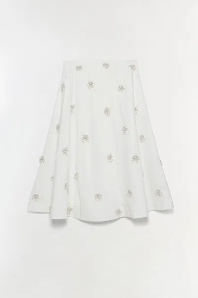 Simkhai Women's Novanna Embellished Midi Skirt In White