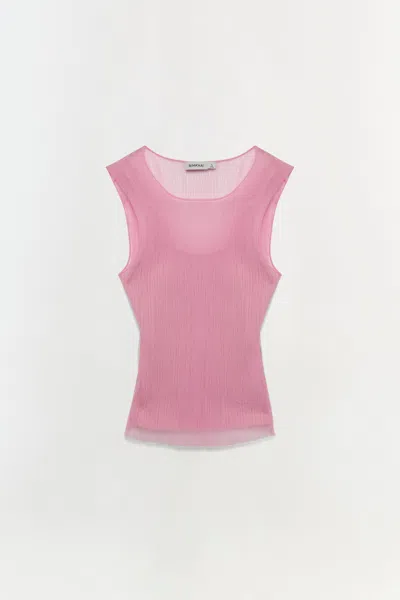 Simkhai Women's Oakley Plisse Tank Top In Candy Pink