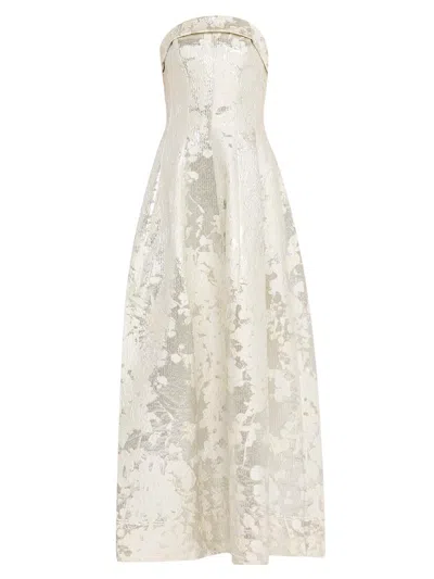 Simkhai Women's Octavia Floral Strapless Gown In Neutral