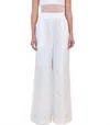 Simkhai Olly Double-waist Cotton Faille Wide-leg Pants In White