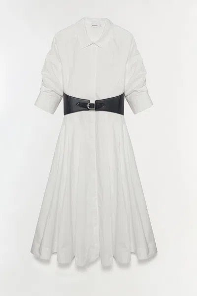 Simkhai Women's Olson Belted Cotton Midi Dress In White