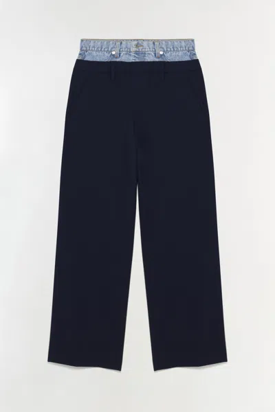 Simkhai Women's Ophelia Double Waistband Combo Pant In Midnight/multi