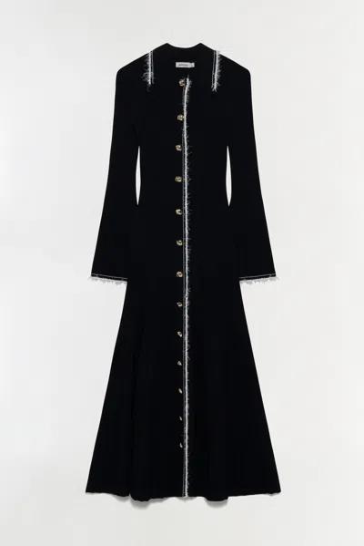 Simkhai Oriela Compact Knit Midi Dress In Black