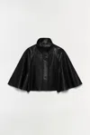 Simkhai Orvik Leather Cape Jacket In Black