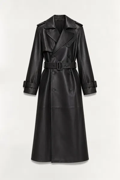 Simkhai Women's Oteria Belted Leather Coat In Black
