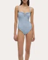 Simkhai Ottilie Bandeau One-piece Swimsuit In Blue