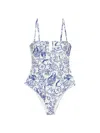 Simkhai Ottilie Strapless One Piece In Blueberry