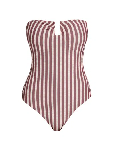 Simkhai Women's Ottilie Striped One-piece Swimsuit
