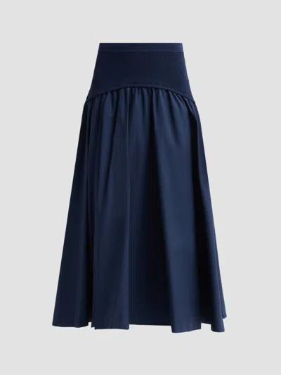 Simkhai Women's Ovie Cotton Midi Skirt In Blue