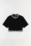 Simkhai Ozelle Crewneck Top In Black In Black