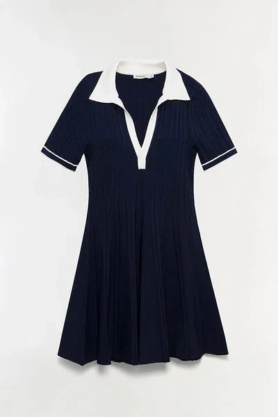 Simkhai Women's Page Knit Polo Shirt Mini Dress In Midnight/multi In Blue