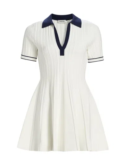 Simkhai Women's Page Rib-knit Polo Minidress In White
