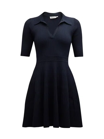 Simkhai Patricia Polo Ribbed Mini Dress In Blue