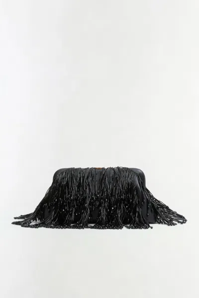Simkhai Women's Pia Beaded Fringe Clutch In Black
