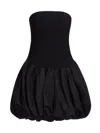 Simkhai Pollie Strapless Stretch Recycled-knit And Linen-blend Mini Dress In Black
