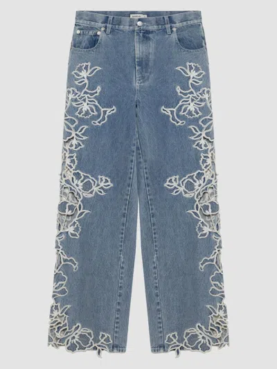 Simkhai Women's Porter Embroidered Jeans In Purple