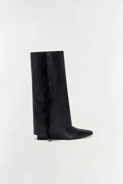 Simkhai Women's Quinn Leather Fringe Boot In Black