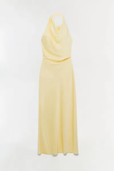 Simkhai Women's Reannon Draped Satin Gown In Buttercream In Yellow