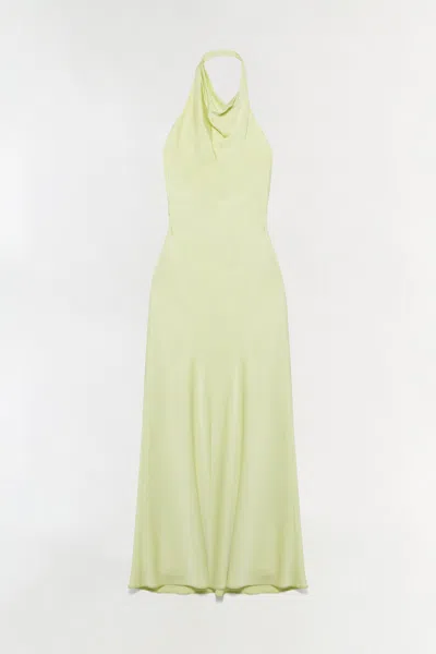 Simkhai Women's Reannon Draped Satin Gown In Celadon In Green