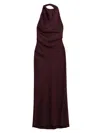 Simkhai Reannon Halterneck Satin Gown In Brown