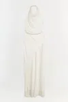 Simkhai Reannon Draped Satin Gown In Gray