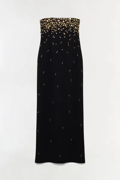 Simkhai Women's Reign Embellished Strapless Gown In Black/gold In Multi