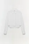 Simkhai Renata Cropped Button-front Shirt In White