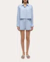 Simkhai Renata Cropped Shirt In Blue