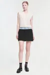 Simkhai Rilee Double Waistband Mini Skirt In Midnight Pinstripe Multi In Multi