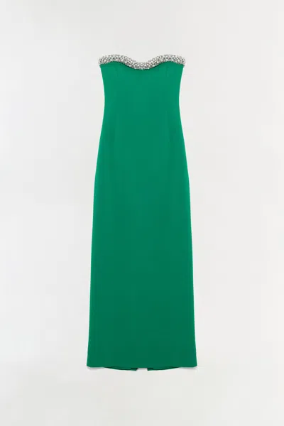 Simkhai Women's Riona Embellished Bustier Gown In Kelly Green In Black