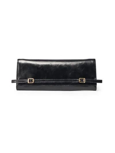 Simkhai Women's River East West Moto Leather Clutch In Black