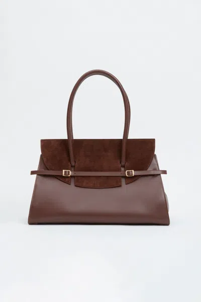 Simkhai Women's River Suede Shoulder Bag In Cacao In Brown