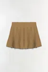 Simkhai Women's Rives Pleated Mini Skort In Bronze Multi In Brown