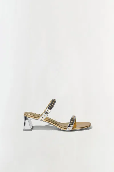 Simkhai Women's Rivet Sandal Heels In Silver Gold