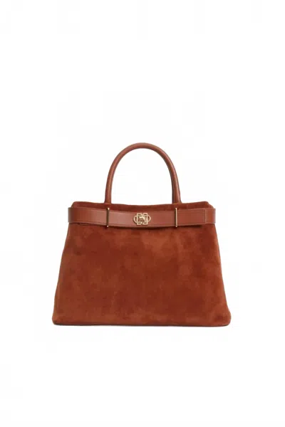 Simkhai Women's Roan Suede Top Handle Tote Bag In Sable In Blue