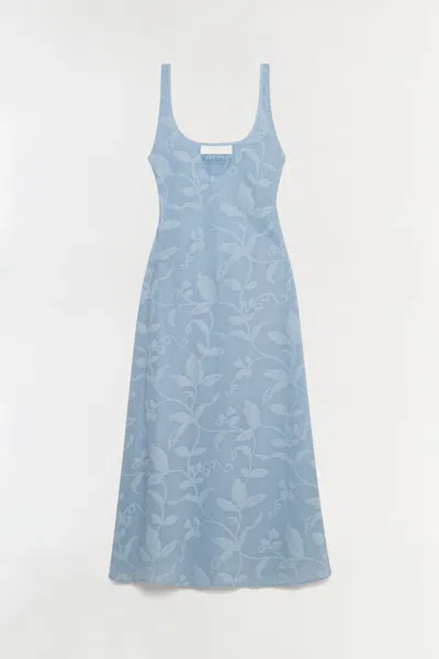 Simkhai Women's Rosalia Jacquard Midi Dress In Sky In Blue