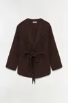 Simkhai Fringe-trimmed Coat In Brown