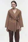 Simkhai Rowen Fringe Belted Wool-blend Jacket In Brown