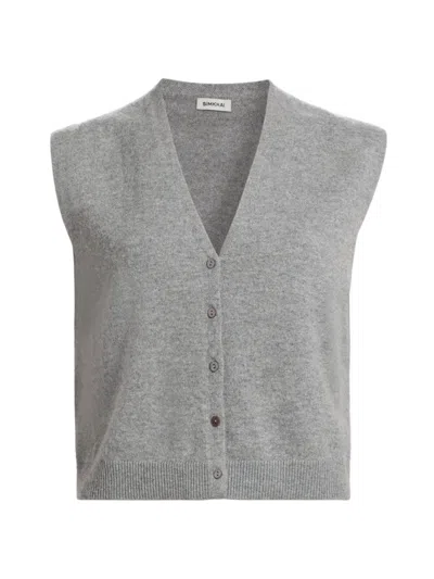 Simkhai Women's Rozzi Cashmere Button-front Vest In Gray