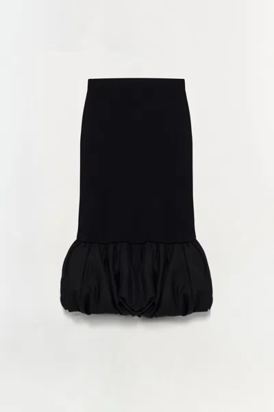 Simkhai Women's Ruffled Cami Toplle Linen Knit Midi Skirt In Black