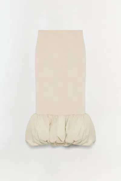 Simkhai Women's Ruffled Cami Toplle Linen Knit Midi Skirt In Sand