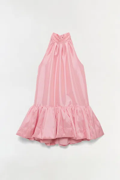 Simkhai Hope Taffeta Bow Tie Mini Dress In Pink