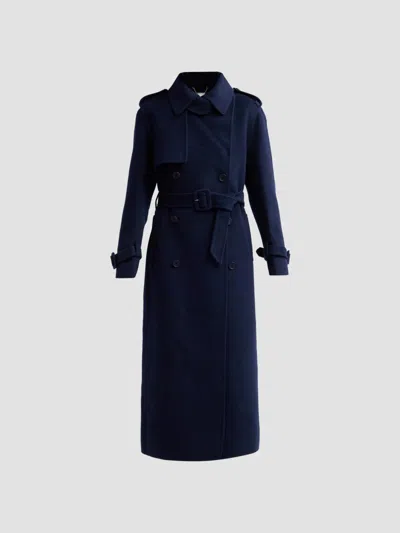 Simkhai Women's Rumi Wool-blend Belted Long Coat In Blue