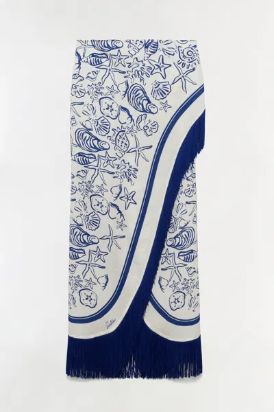 Simkhai Women's Russo Linen Pareo In Blueberry Multi In Black