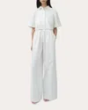 Simkhai Ryett Cropped Button Down Shirt White In White